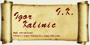 Igor Kalinić vizit kartica